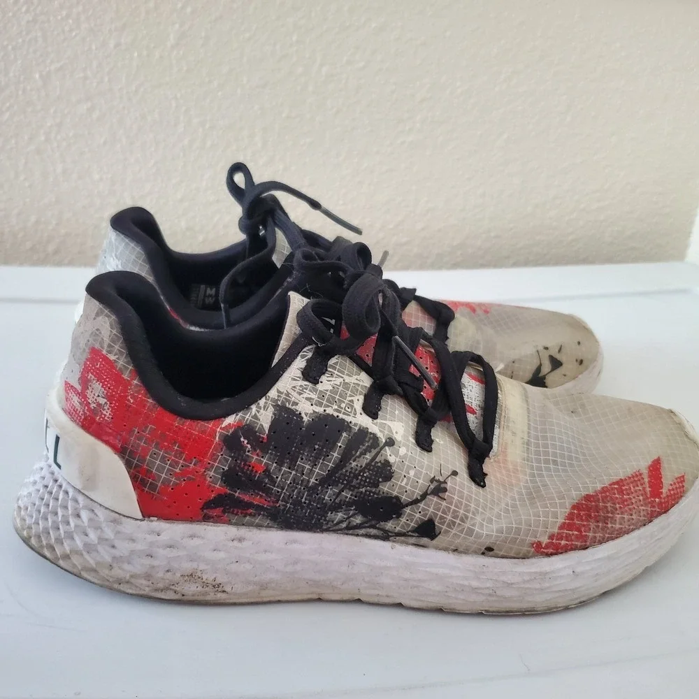 NOBULL Women's Ripstop Runner Shoes Size 8 Floral Red Black White Athletic